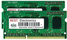 2GB Kit (2x 1GB) DDR3 1333MHz CL9 PC3-10600 1.5V 128Meg x 64 204-PIN